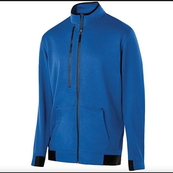 Holloway Men's V-Street Full Zip Jacket - 100% Polyester, Double-Knit, Front & Inside Pockets